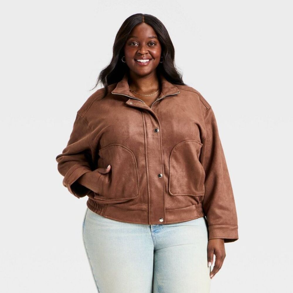 Women's Suede Fashion Jacket - Universal Thread Rust XXL